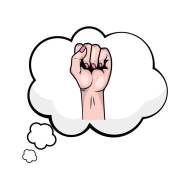 Pop sanat el yumruk karikatür