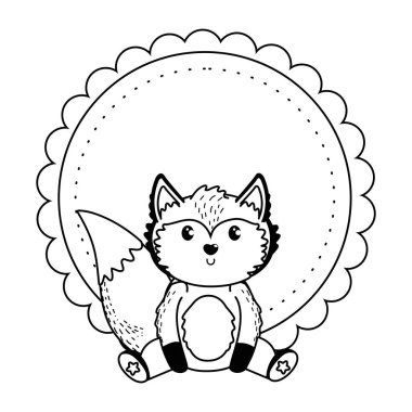 Tilki ve bebek duş sembolü tasarım