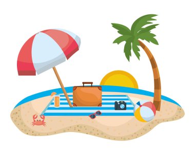 Yaz sezonu tasarım palmiye ağacı