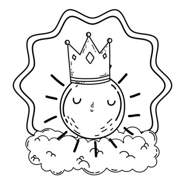 İzole güneş karikatür vektör tasarım çizmek