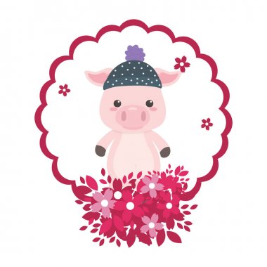 domuz karikatür tasarım vektör