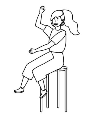 Koltuk tasarımı ile izole kadın