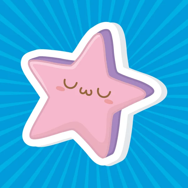 Kawaii de diseño de dibujos animados estrella — Vector de stock