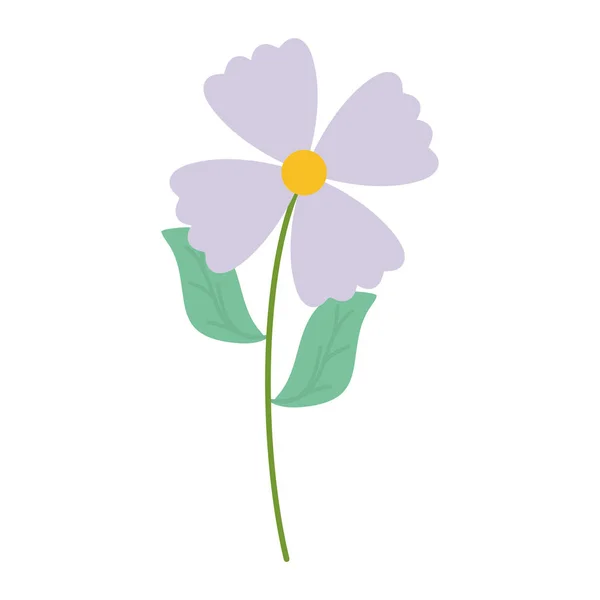 Bonito flor e folhas jardim planta ícone decorativo — Vetor de Stock