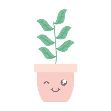 Seramik pot Kawaii karakter ev bitki