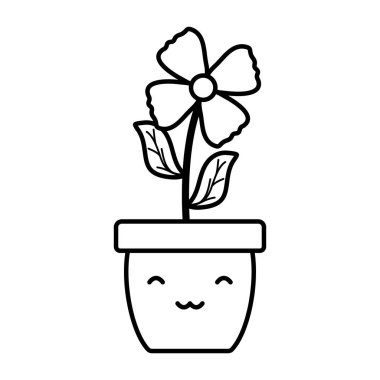 pot Kawaii karakter Bahçe çiçek