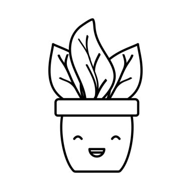 Seramik pot Kawaii karakter ev bitki