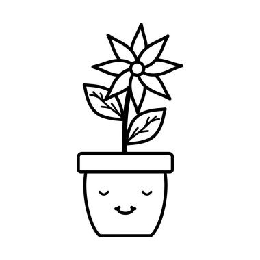 pot Kawaii karakter Bahçe çiçek