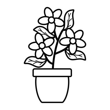 Çiçek Bahçe ve seramik pot dekorasyon Leafs