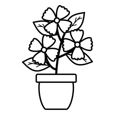 Çiçek Bahçe ve seramik pot dekorasyon Leafs