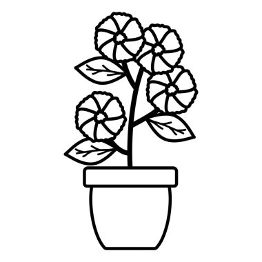 Çiçek Bahçe ve seramik pot dekorasyon Leafs