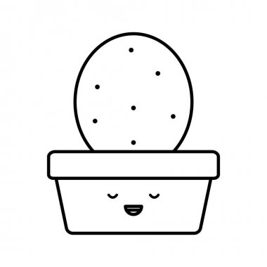 kare seramik pot Kawaii karakter egzotik CACTU bitki