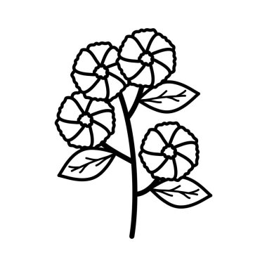 sevimli çiçekler ve yaprakların bahçe bitki dekoratif simge