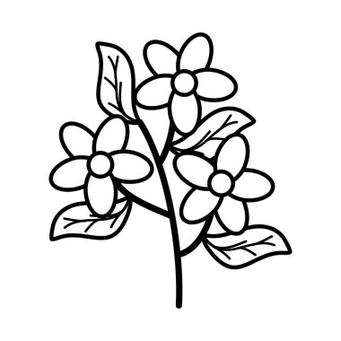 sevimli çiçekler ve yaprakların bahçe bitki dekoratif simge