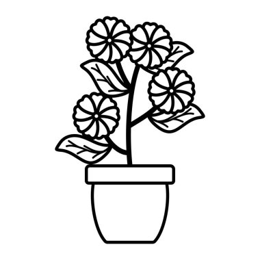 Çiçek Bahçe ve seramik pot dekorasyon Leafs