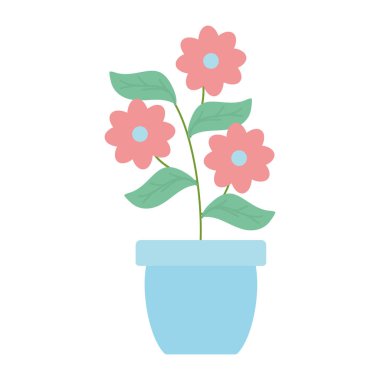 Çiçek Bahçe ve seramik pot dekorasyon Leafs