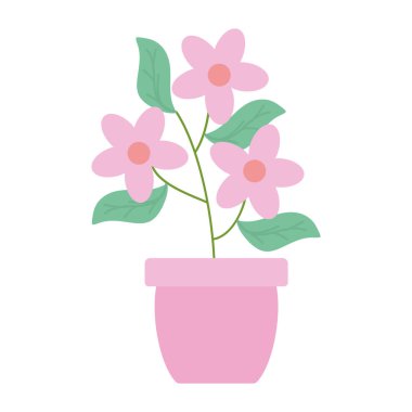 Çiçek Bahçe ve seramik pot dekorasyon Leafs