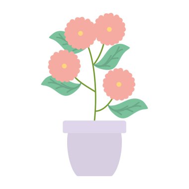 Çiçek Bahçe ve seramik pot dekorasyon Leafs