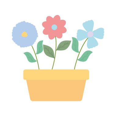 kare seramik pot dekorasyon çiçekler ve Leafs Bahçe