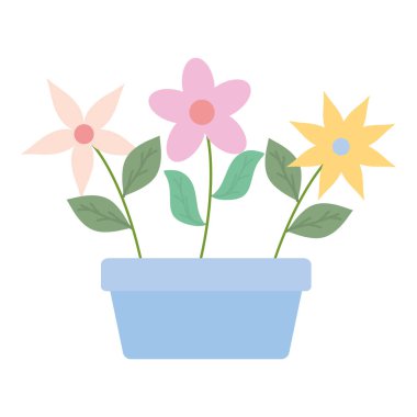 kare seramik pot dekorasyon çiçekler ve Leafs Bahçe