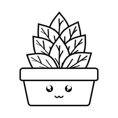 kare seramik pot Kawaii karakter ev bitki