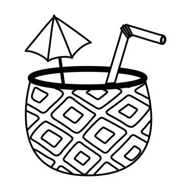 İzole ananas kokteyl tasarım vektör