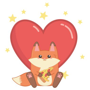 Tilki karikatür tasarım izole Kawaii