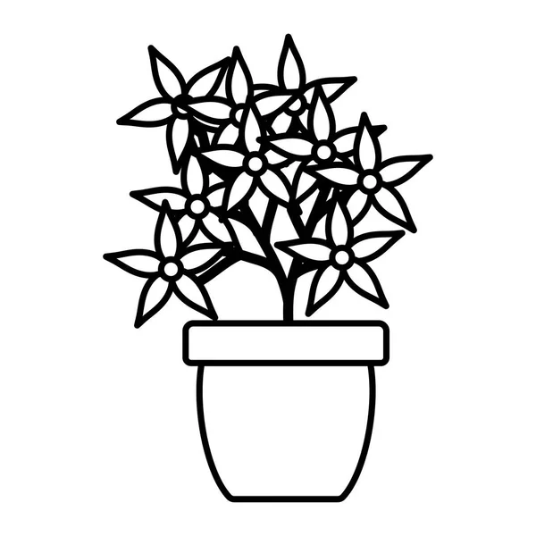 Blommor trädgård i keramik Pot dekoration — Stock vektor