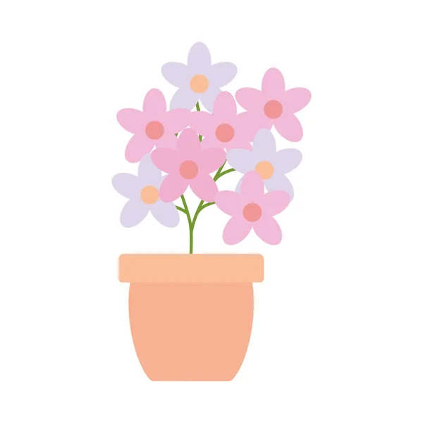 Virágok kert kerámia pot dekoráció — Stock Vector