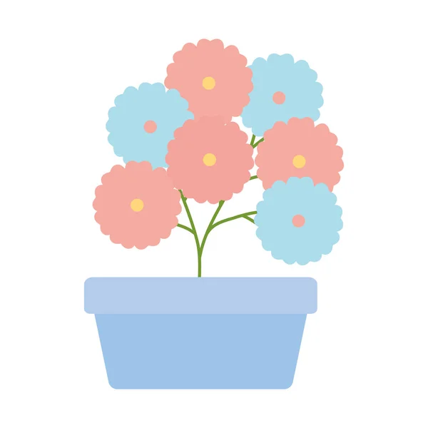 Květinový zahrádka v čtvercové keramické výzdobě — Stockový vektor