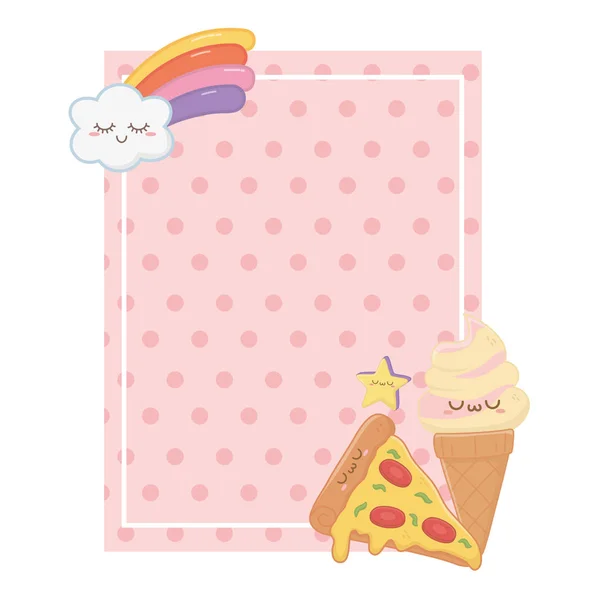 Kawaii von Eis-Cartoon-Design — Stockvektor