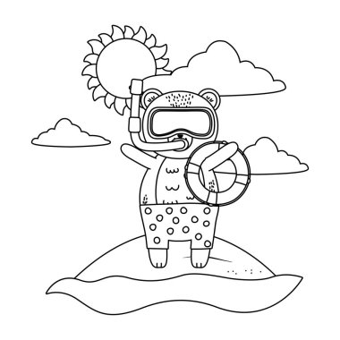 Relax illüstrasyon karikatür vektör yaz