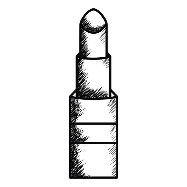 Lippenstift make-up tekening pictogram — Stockvector