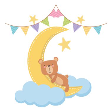 Oyuncak ayı karikatür tasarım vektör illüstrasyon