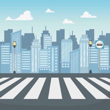 yürüyüş yolu ile Cityscape sahne