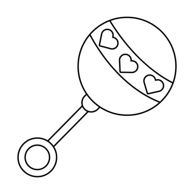 İzole bebek maraca tasarım vektör illüstrasyon