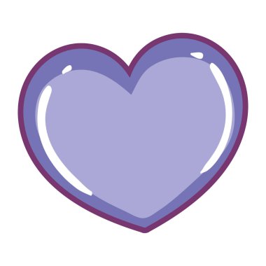 İzole mor kalp şekli tasarımı