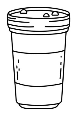 İzole buzlu kahve cam vektör tasarımı