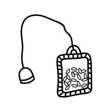 İzole çay poşeti tasarım vektör illüstrasyon