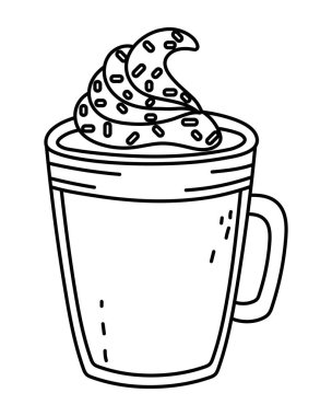 İzole buzlu kahve cam vektör tasarımı