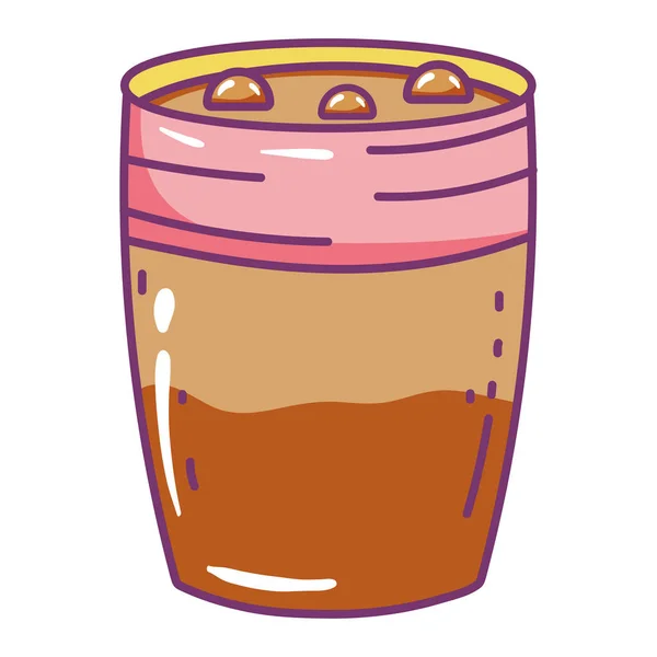 İzole buzlu kahve cam vektör tasarımı — Stok Vektör