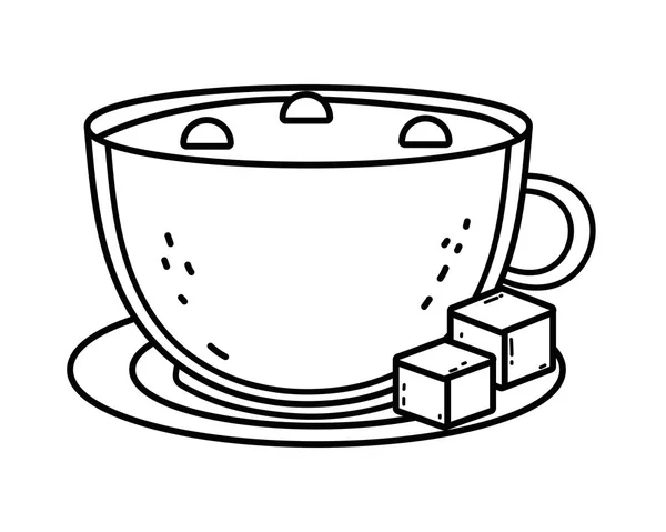 Taza de café y diseño de vectores de cubo de azúcar — Archivo Imágenes Vectoriales