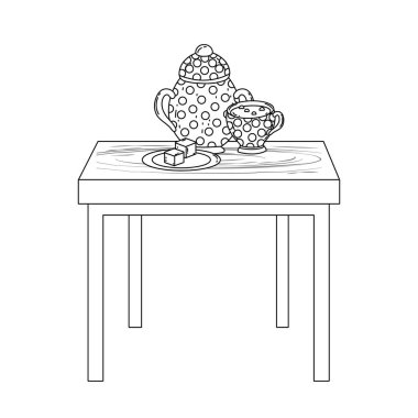 İzole şeker kase ve kahve fincanı tasarımı