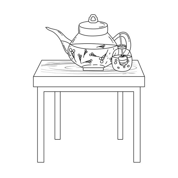 Изолированный чайник и медовая банка дизайн — стоковый вектор