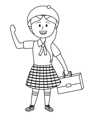 Okul tasarım vektör Illustrator kız çocuk