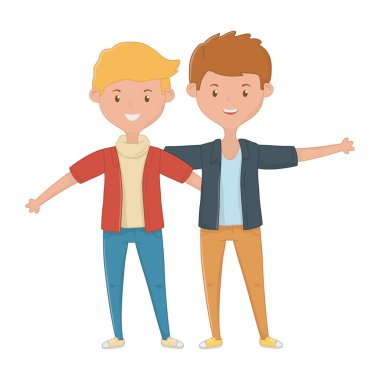 Genç arkadaşlar tasarım vektör illüstrasyon
