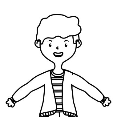 İzole genç çocuk karikatür tasarım