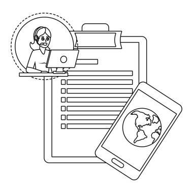 müşteri destek lojistik servis karikatür