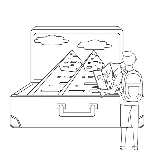 Isolierte ägyptische Pyramiden Wahrzeichen Design — Stockvektor