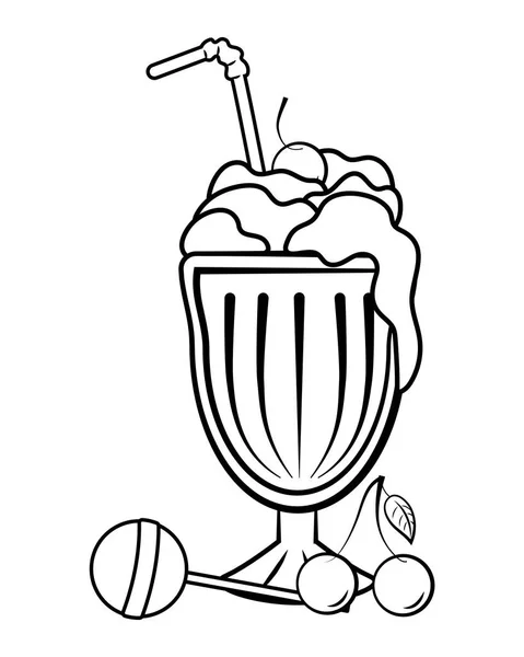 Komiks kreskówka Milkshake sztuka — Wektor stockowy